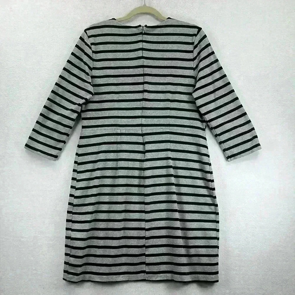 Old Navy Women’s Dress Size XL Gray/Black Stripe Cotton/Spandex Knit 3/4 Sleeves - Picture 5 of 10
